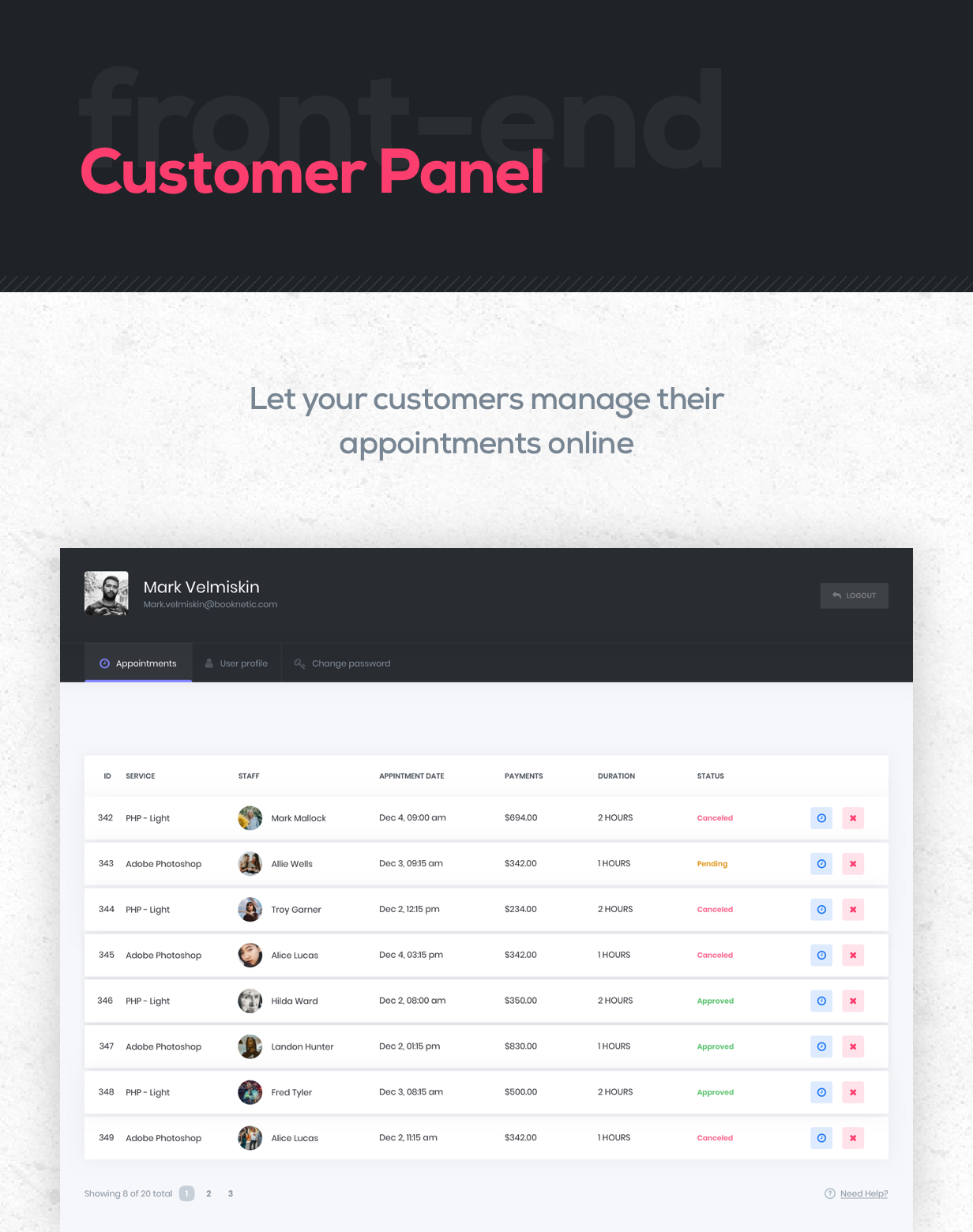 Booknetic - Customer panel