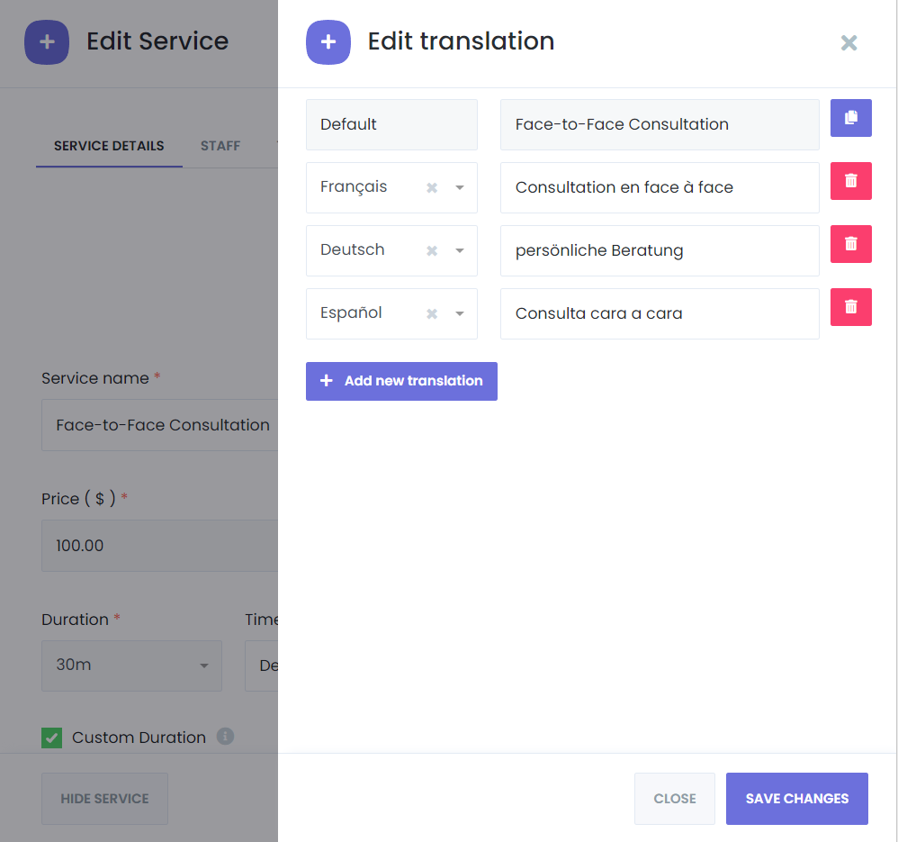 Booknetic - Fully translatable (static & dynamic data)