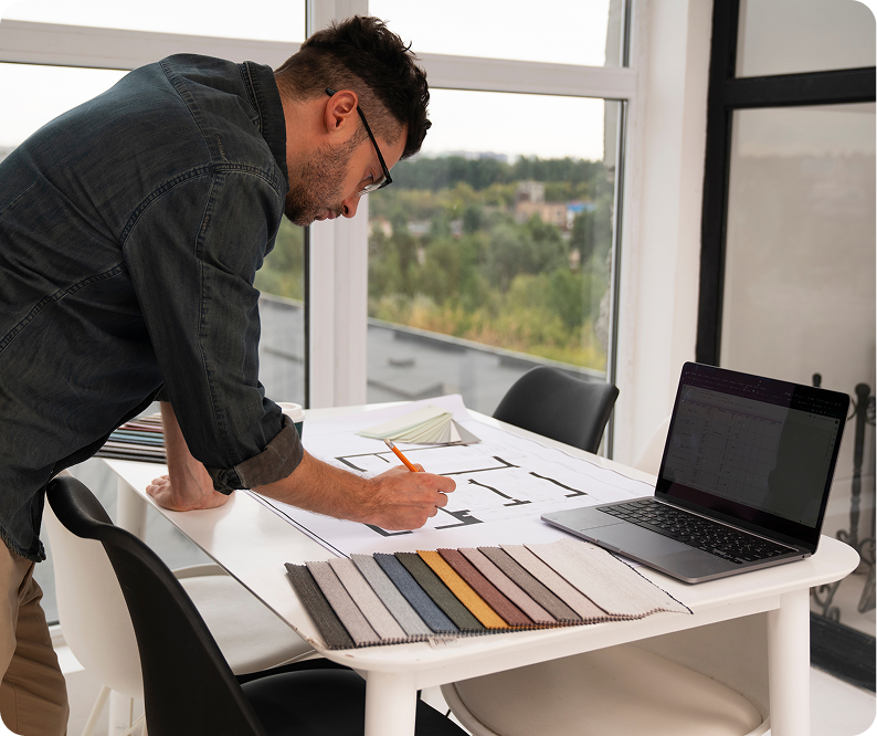 Reservas de estudio de diseño de interiores y visitas de obra con Booknetic