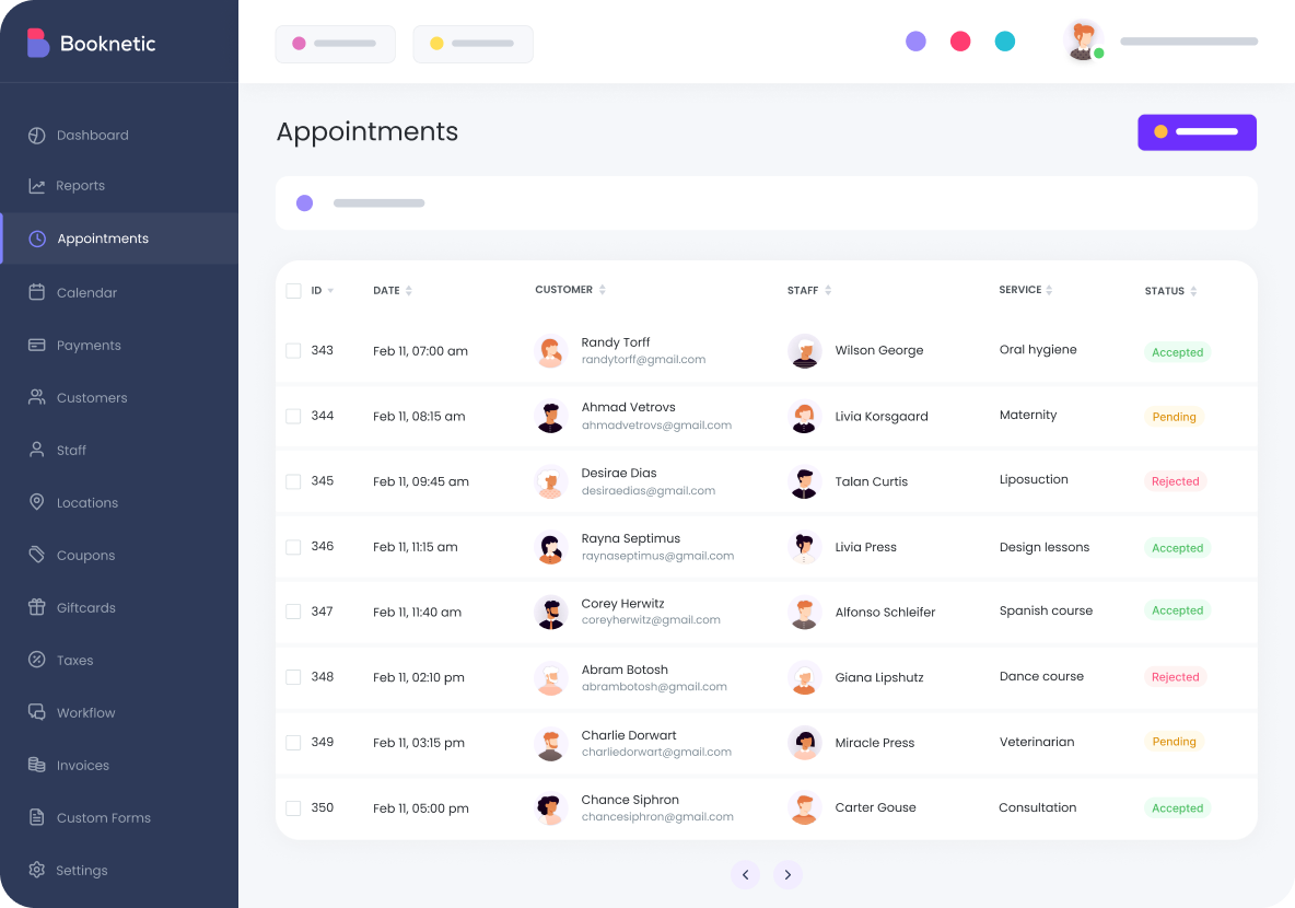 Tenant dashboard
