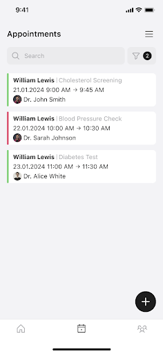 appointments view from booknetic mobile