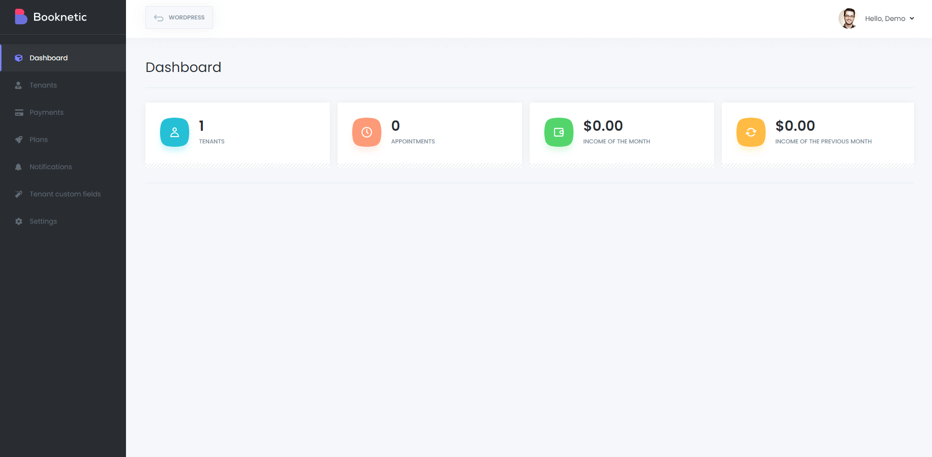 demo for booknetic saas