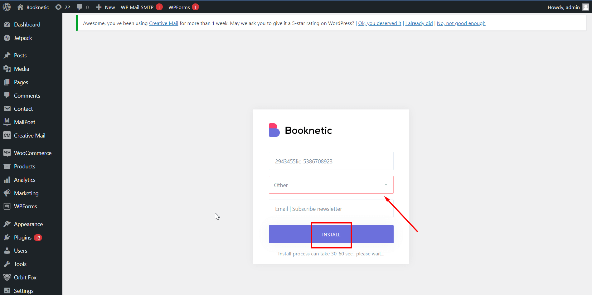 purchase code for booknetic