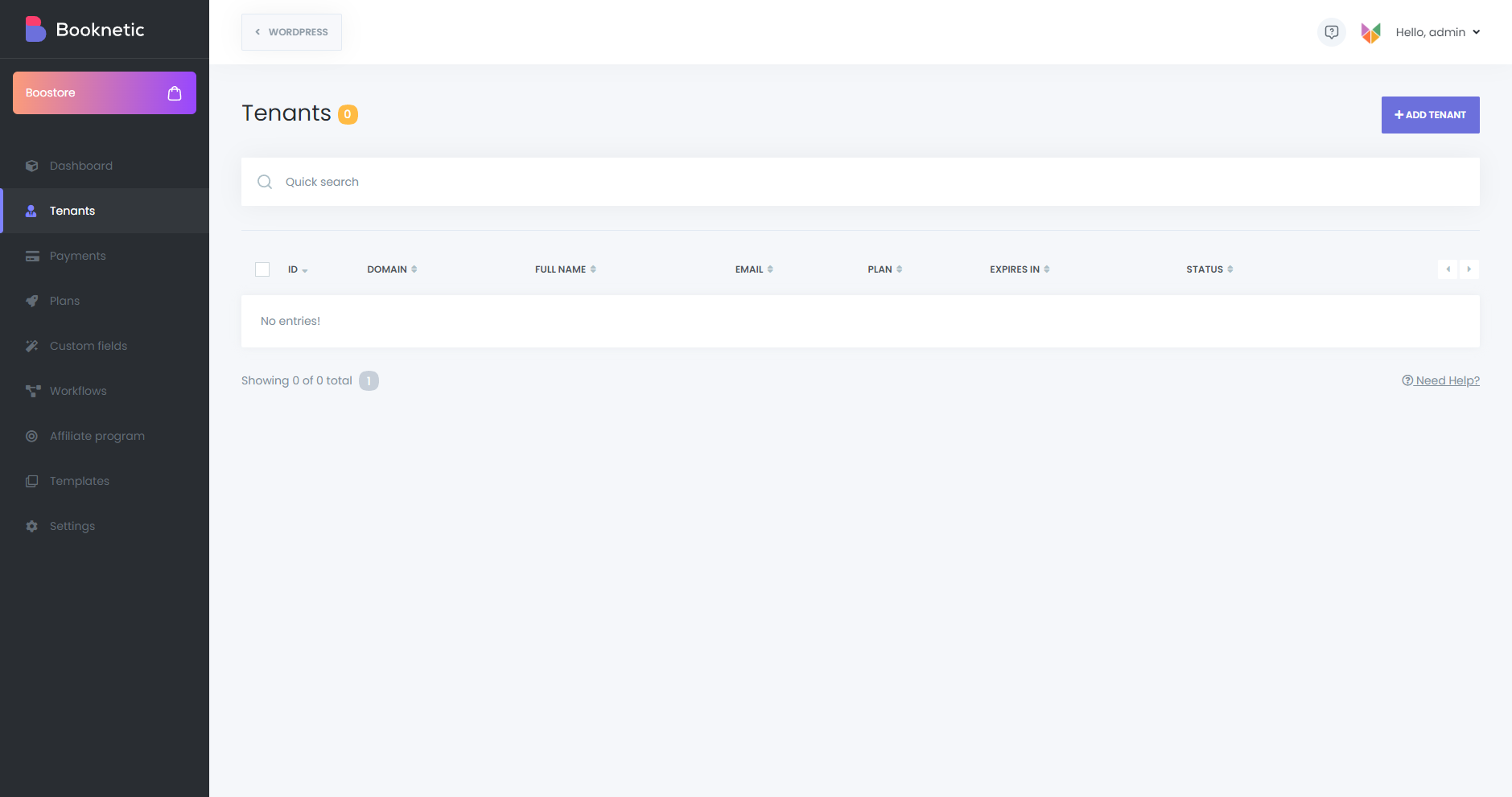saas booknetic install tenants