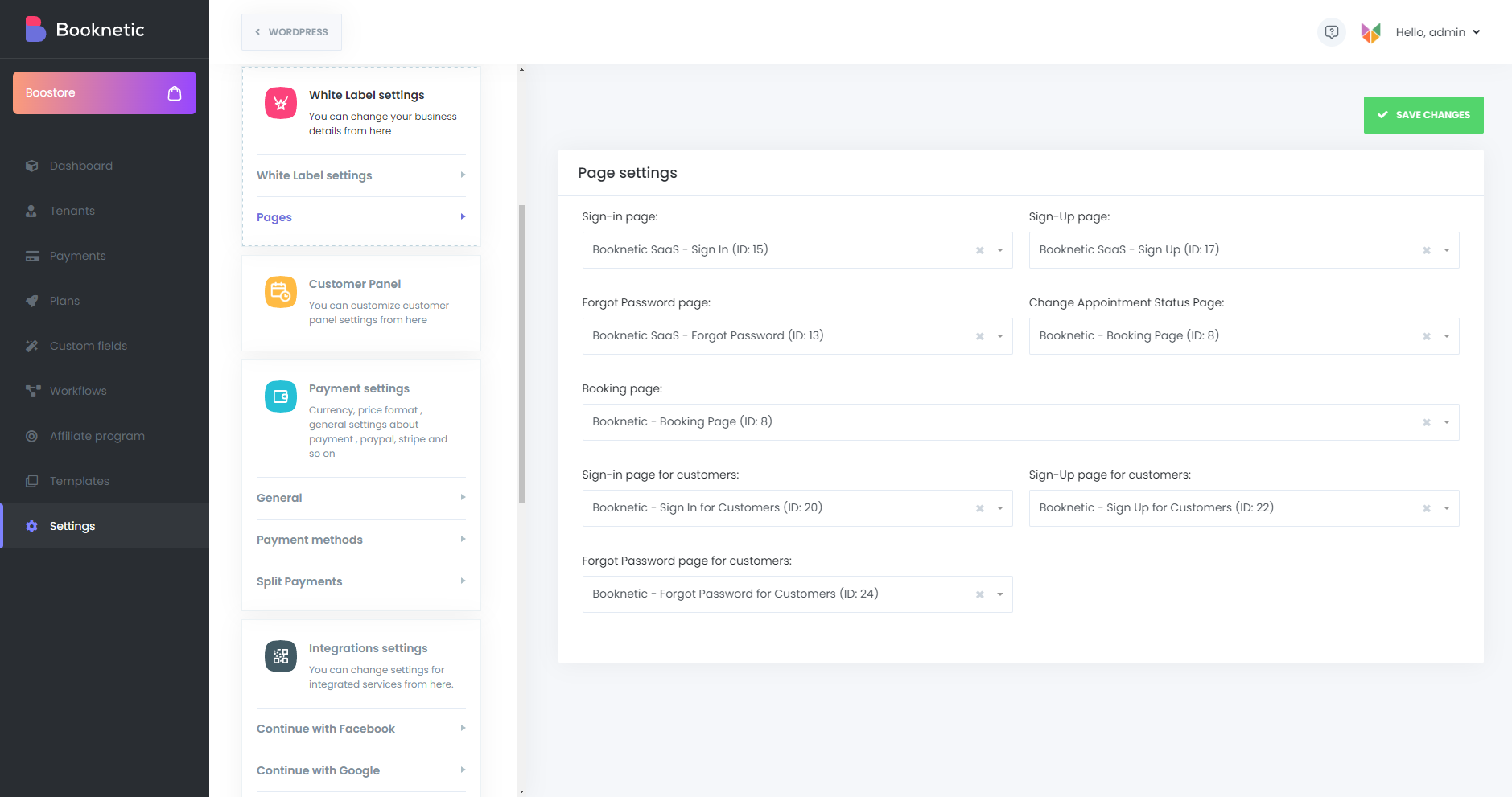 saas booknetic install