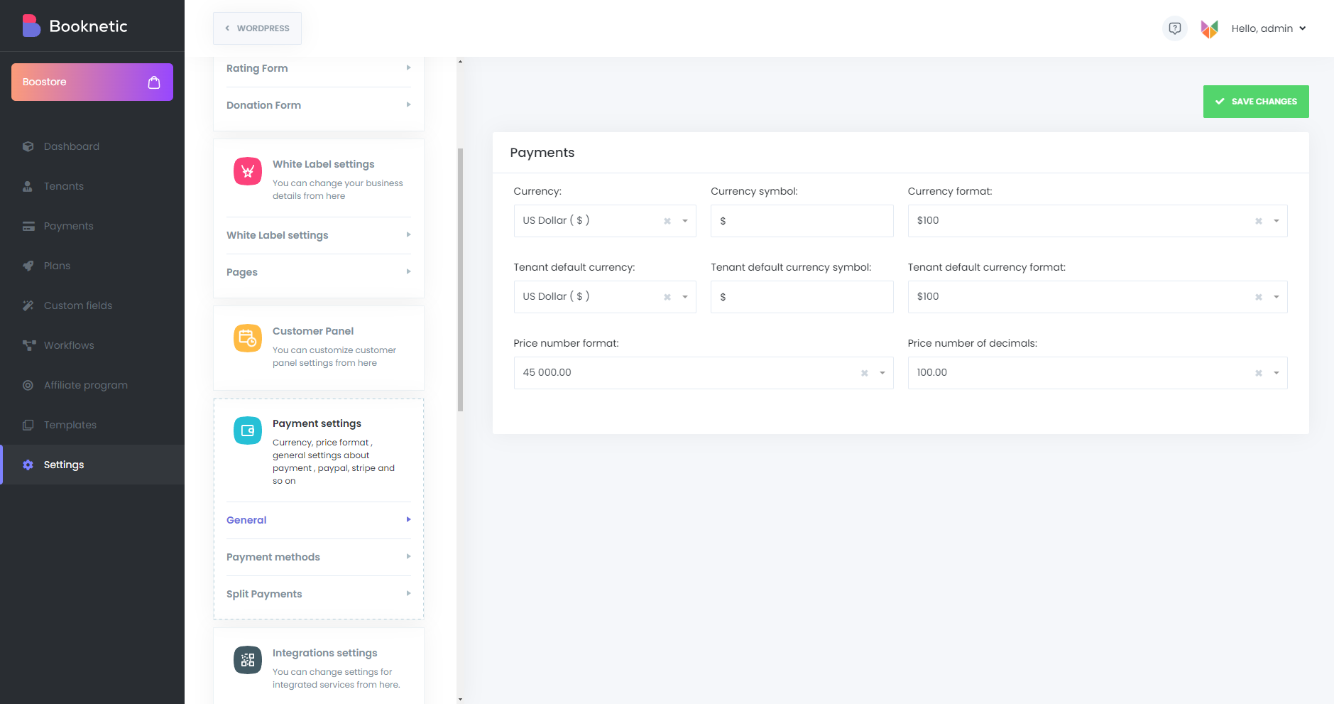 saas booknetic payment