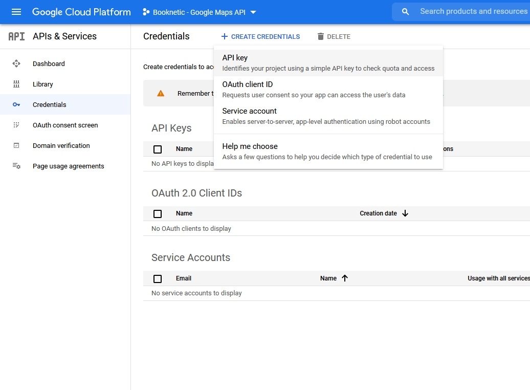 How to get Google Map API booking