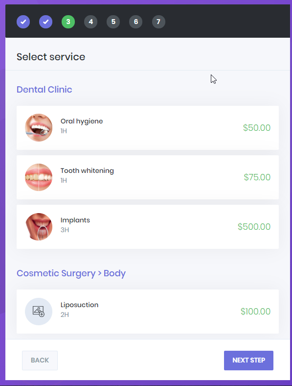 Responsive interface, the Booknetic Appointment Booking system