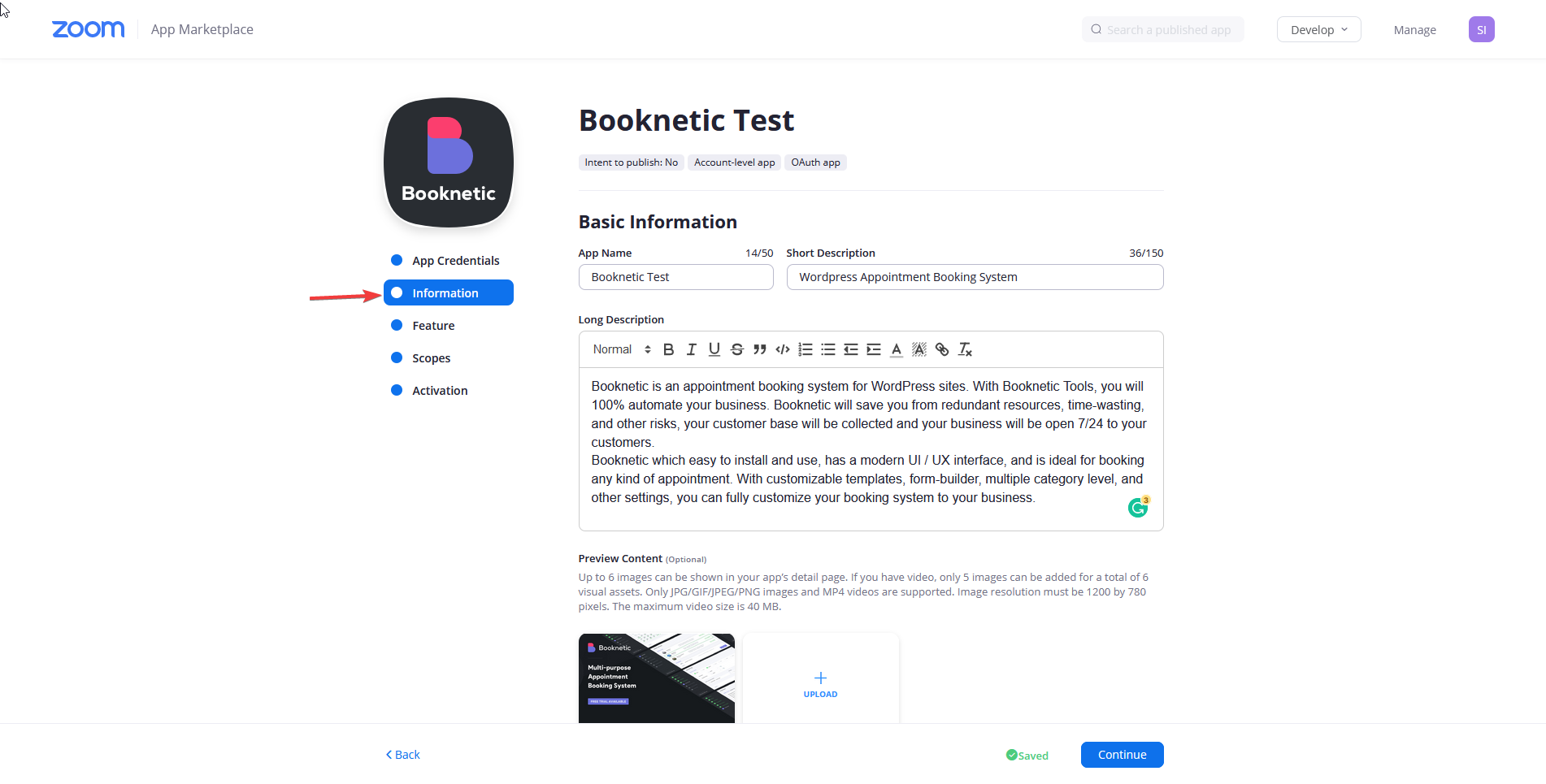 Integrating Zoom to Booknetic SaaS