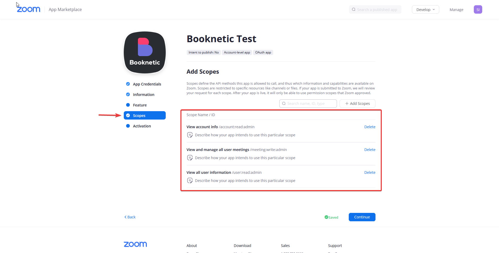 Integrating Zoom to Booknetic SaaS