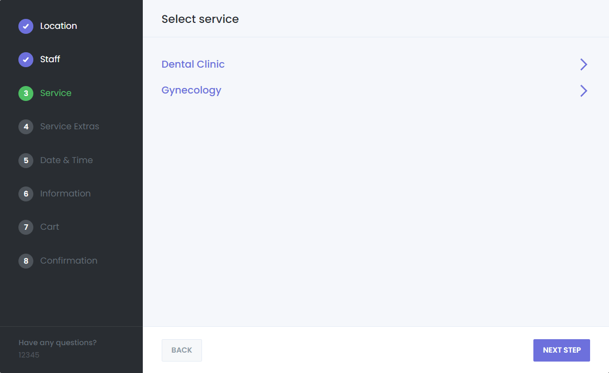 service category accordeon