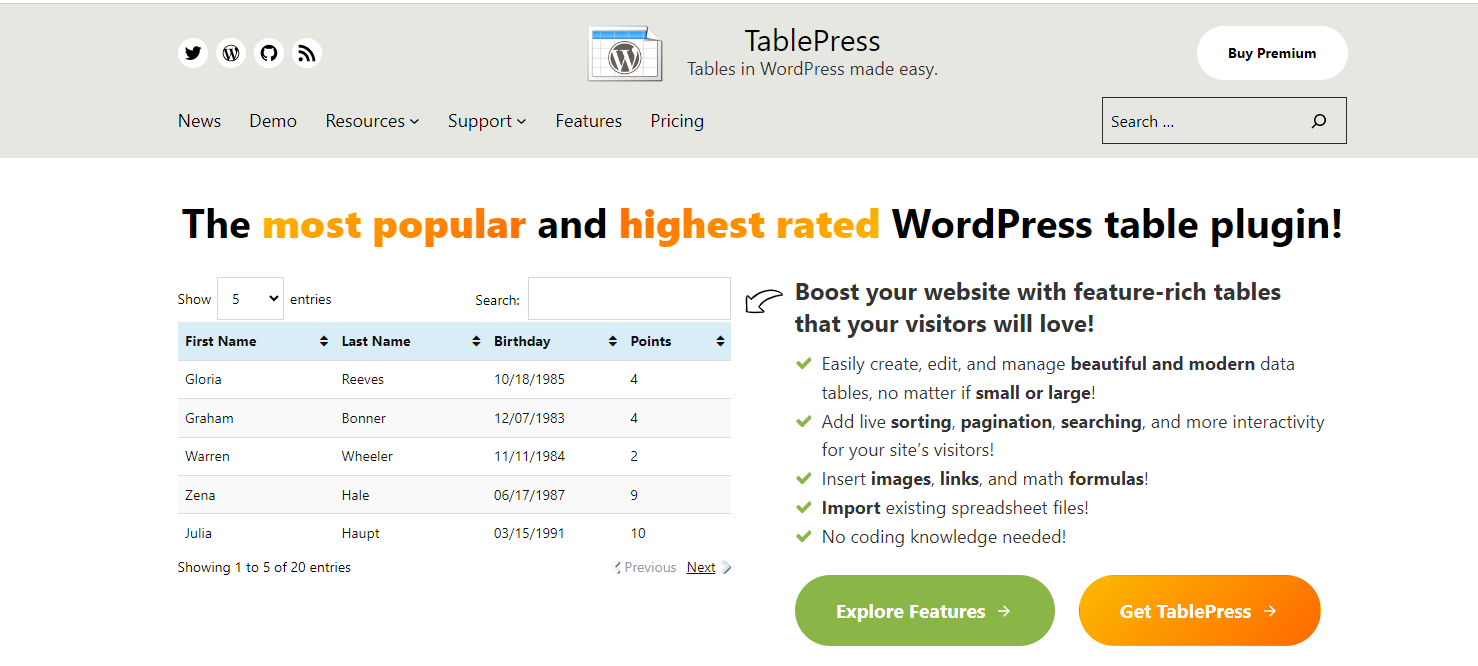 TablePress