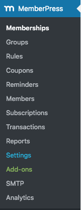 WordPress-Liste von MemberPress