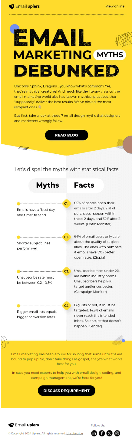 E-Mail-Upsellers-Infografik zu Marketing-Mythen