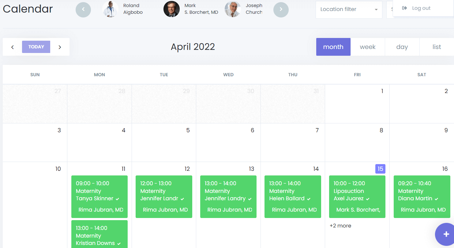 booknetic calendar view