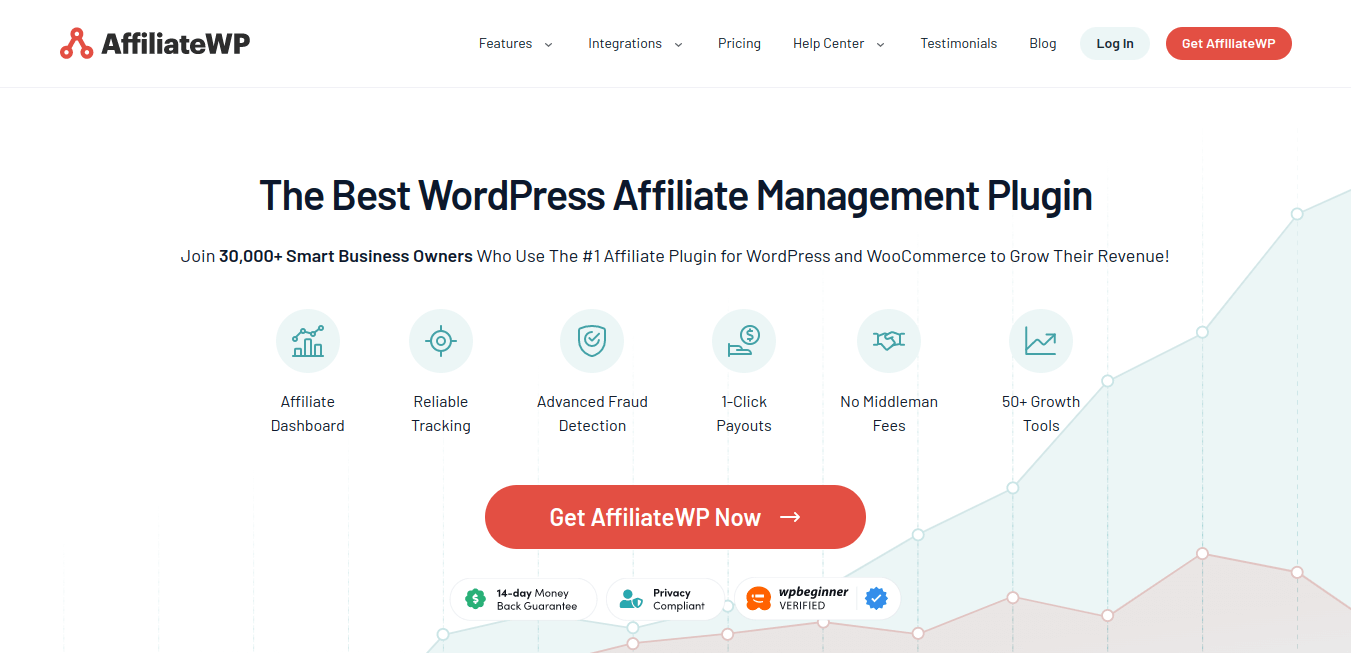 AffiliateWP Screenshot von der Website