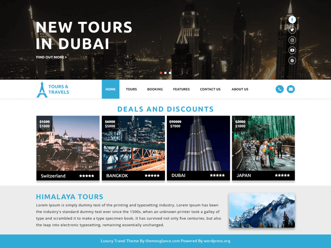 beste kostenlose WordPress-Themen für Hotel Luxury Travel