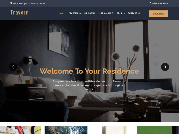 Bestes kostenloses WordPress-Thema für Hotel-Website Travern