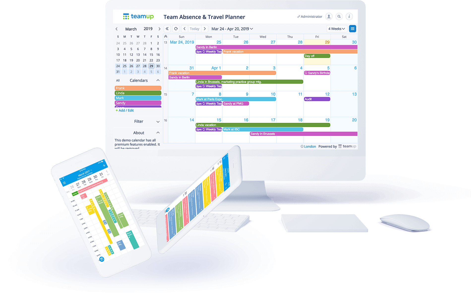 Teamup ähnlich wie Google Kalender