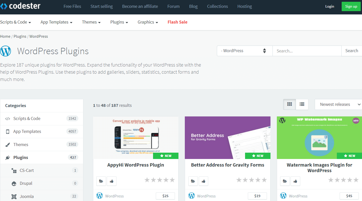 codester um erschwingliche wordpress plugins zu bekommen