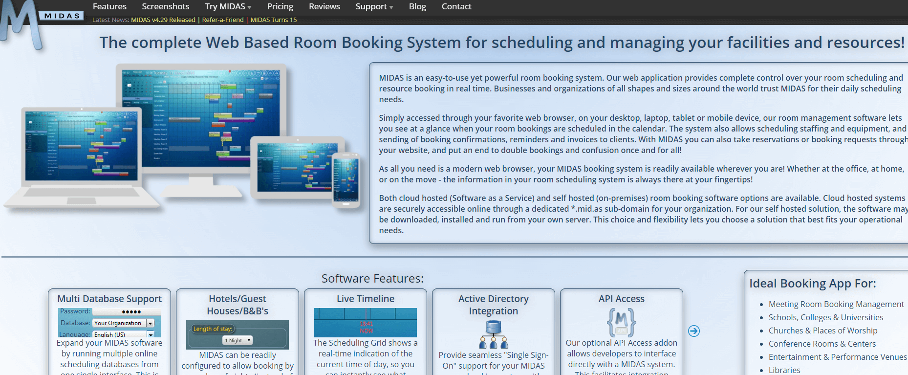 midas music studio scheduling software