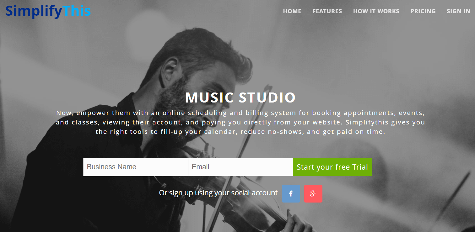 simplifythis music studio scheduling software