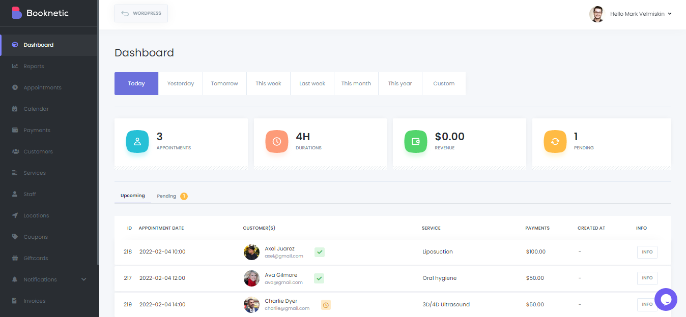 create a booking form