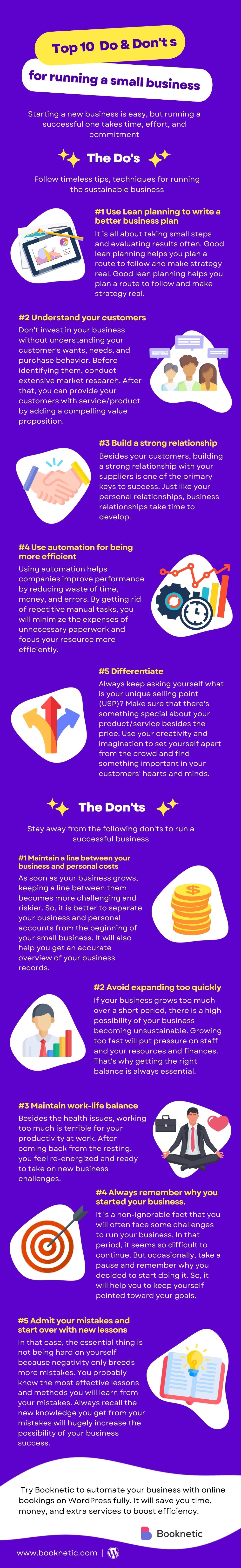 Top 10 Do & Don'ts für das Führen eines kleinen Unternehmens Infografik