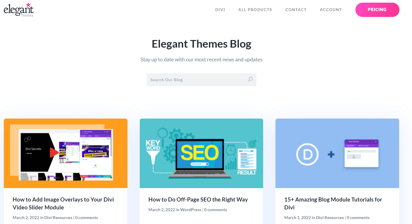 elegant themes popular wordpress blogs to read