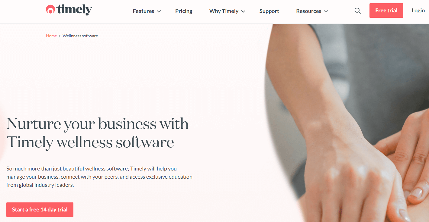 timely wellness booking software