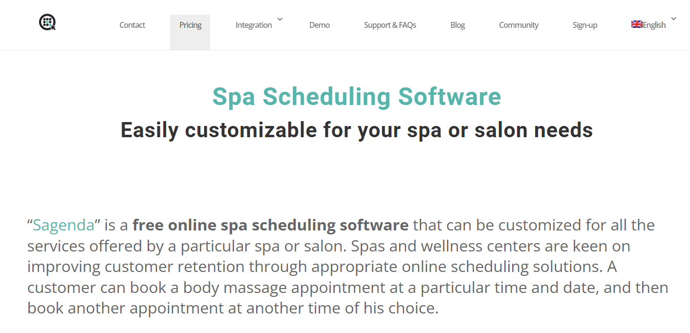 sagenda free wellness booking software