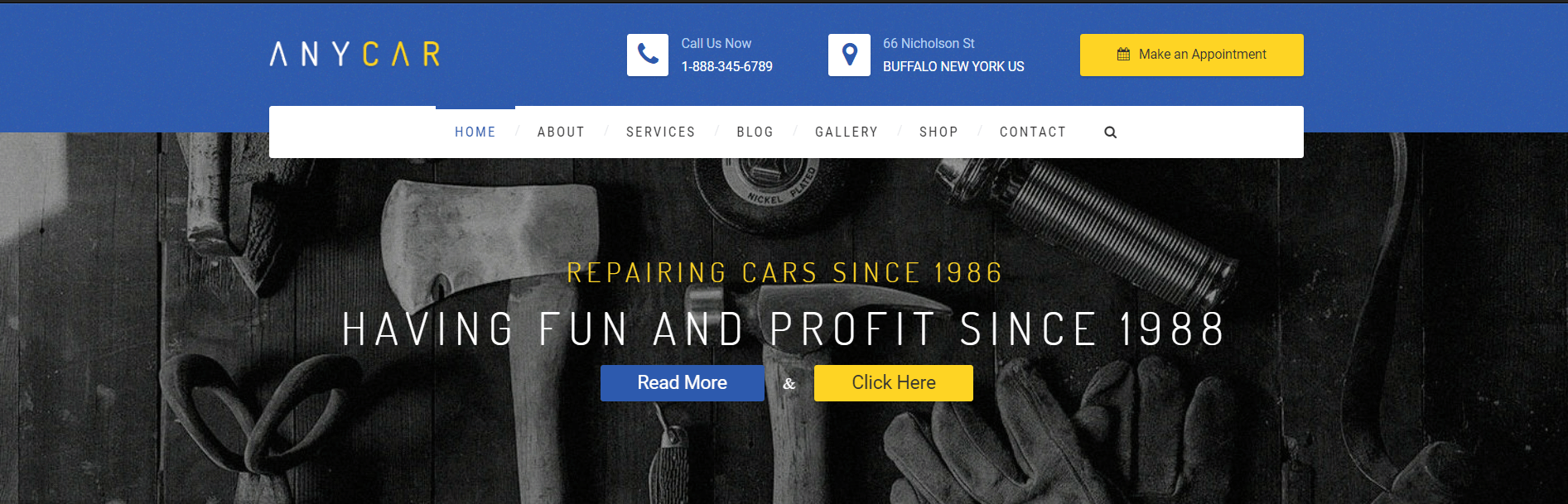 AnyCar car repair wordpress theme