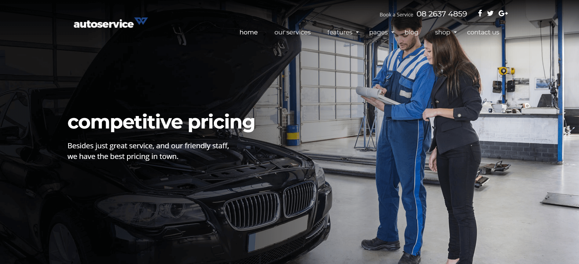 AutoService car repair wordpress themes