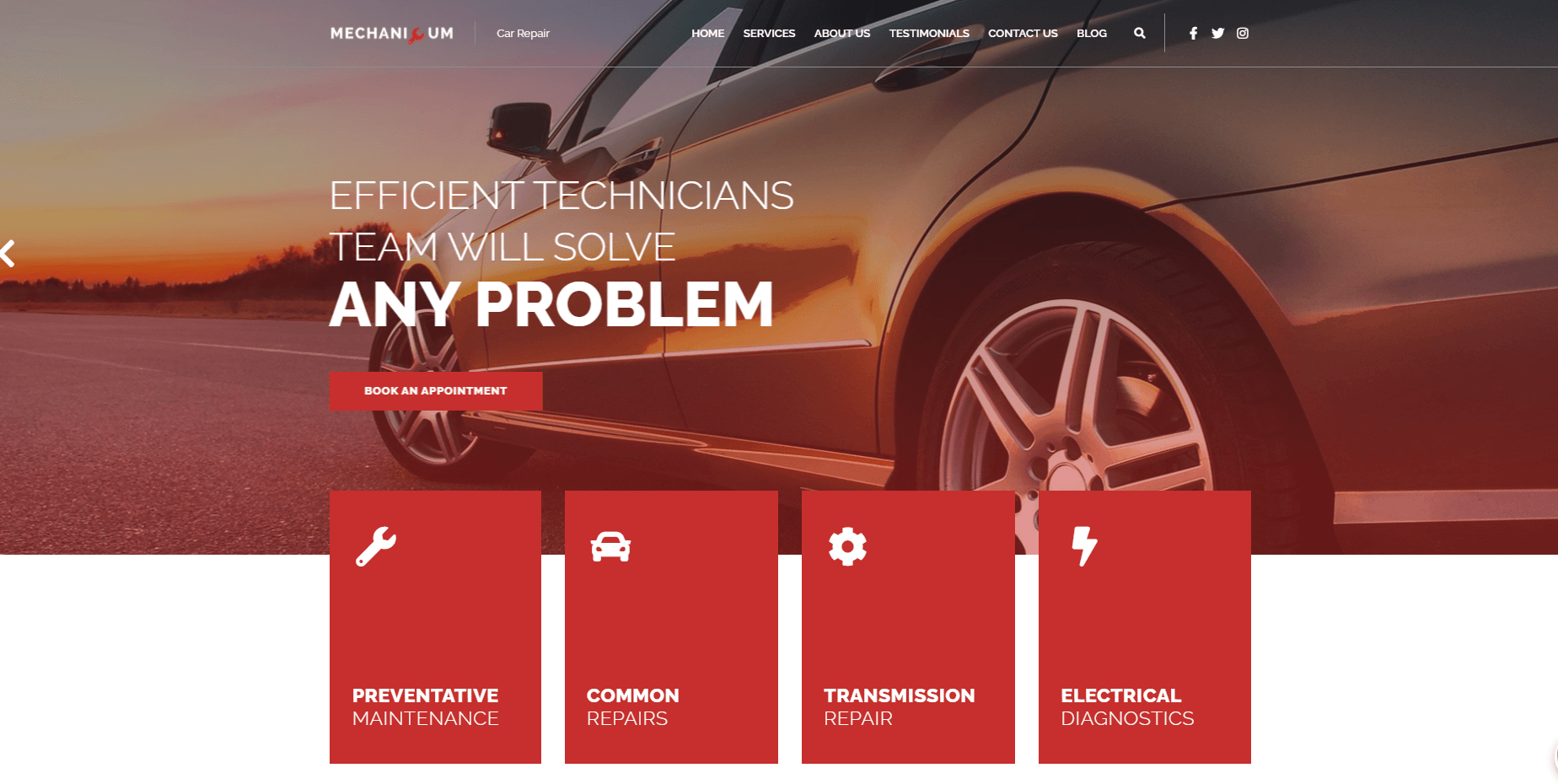 mechanicum car repair website theme