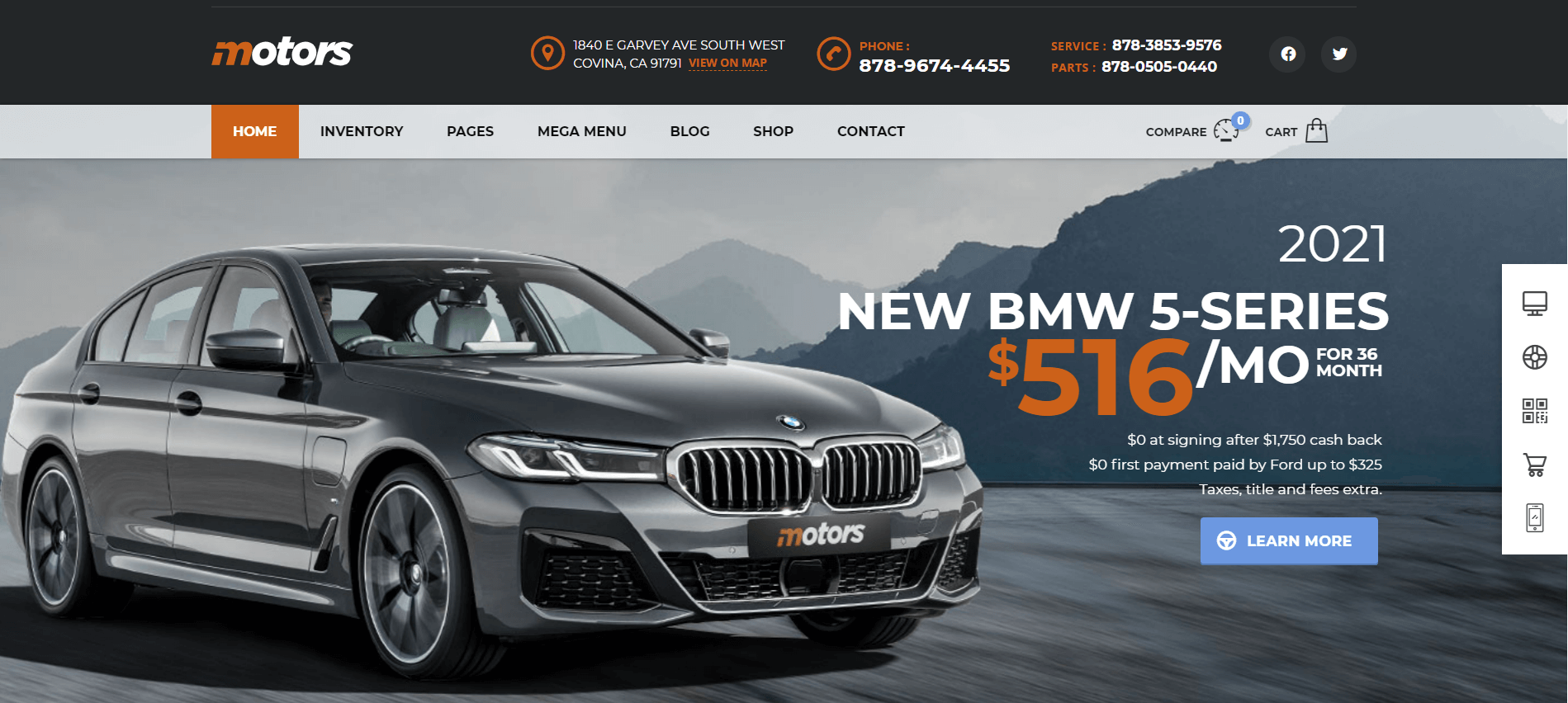 motors beste WordPress-Themen für Autohändler