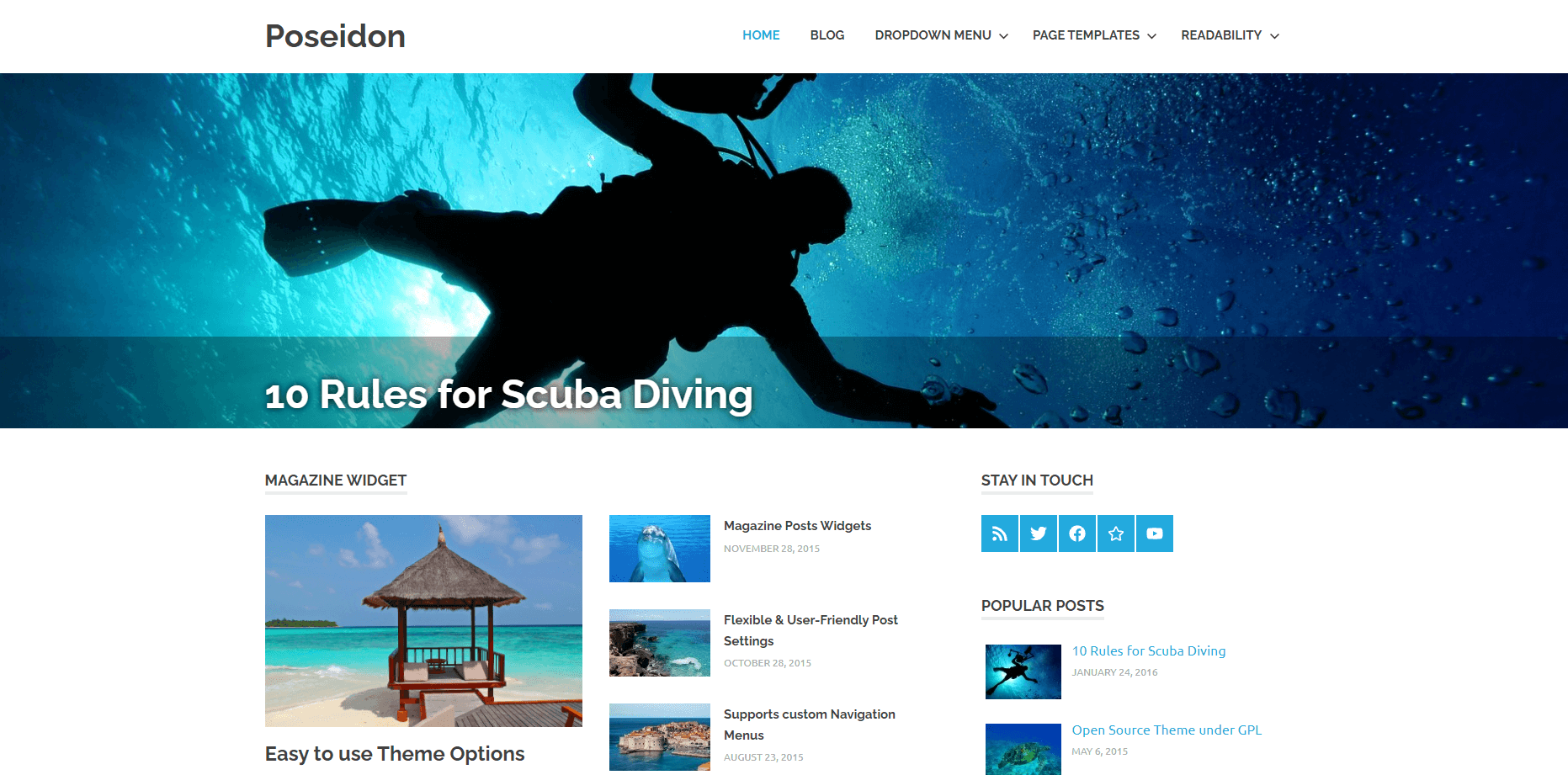 poseidon free wordpress theme for tech blog