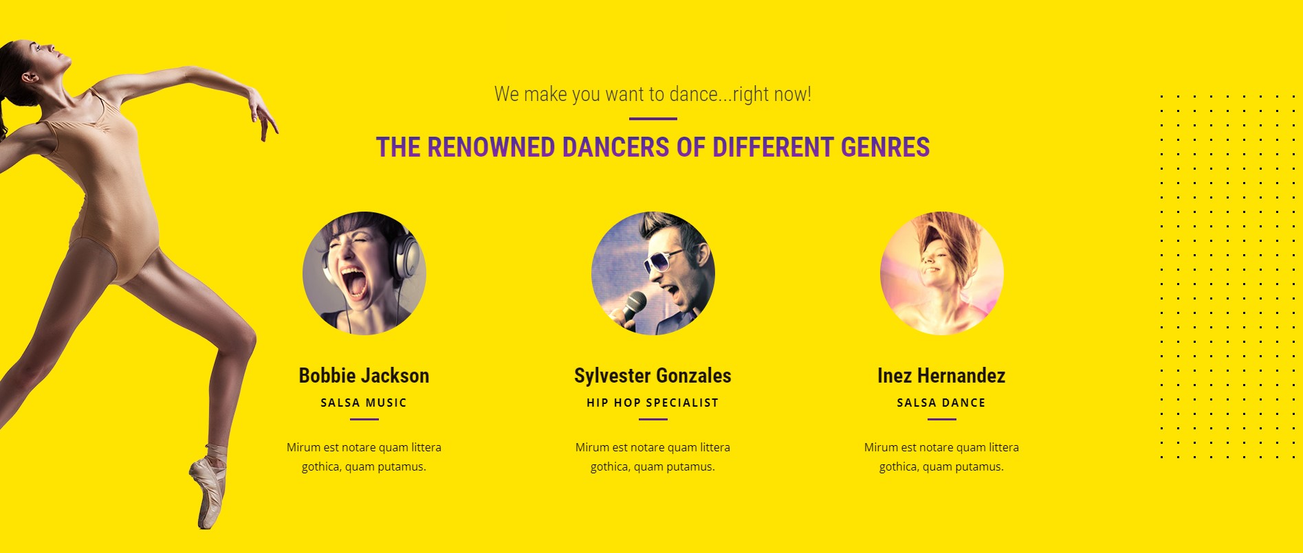 Dance studio wordpress theme