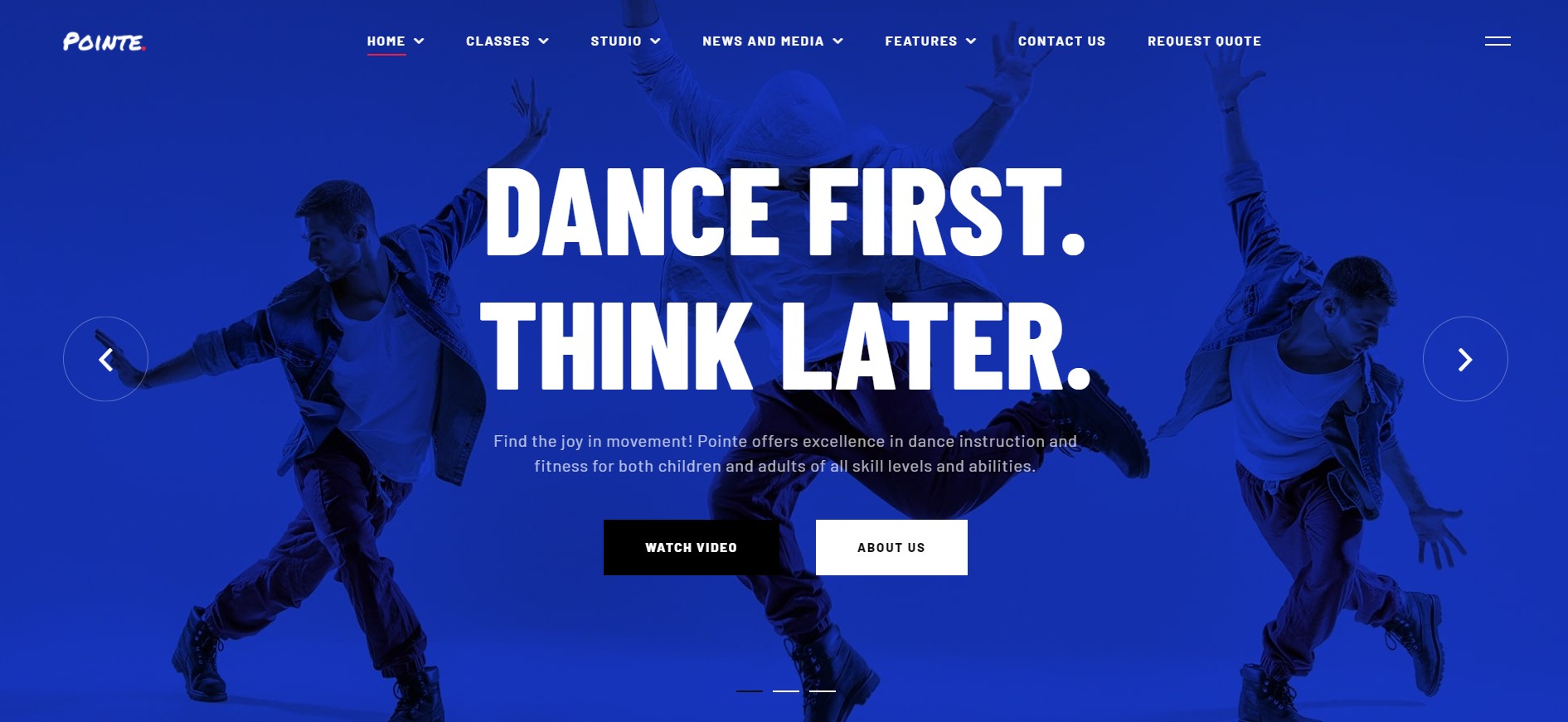 Pointe dance school wordpress theme