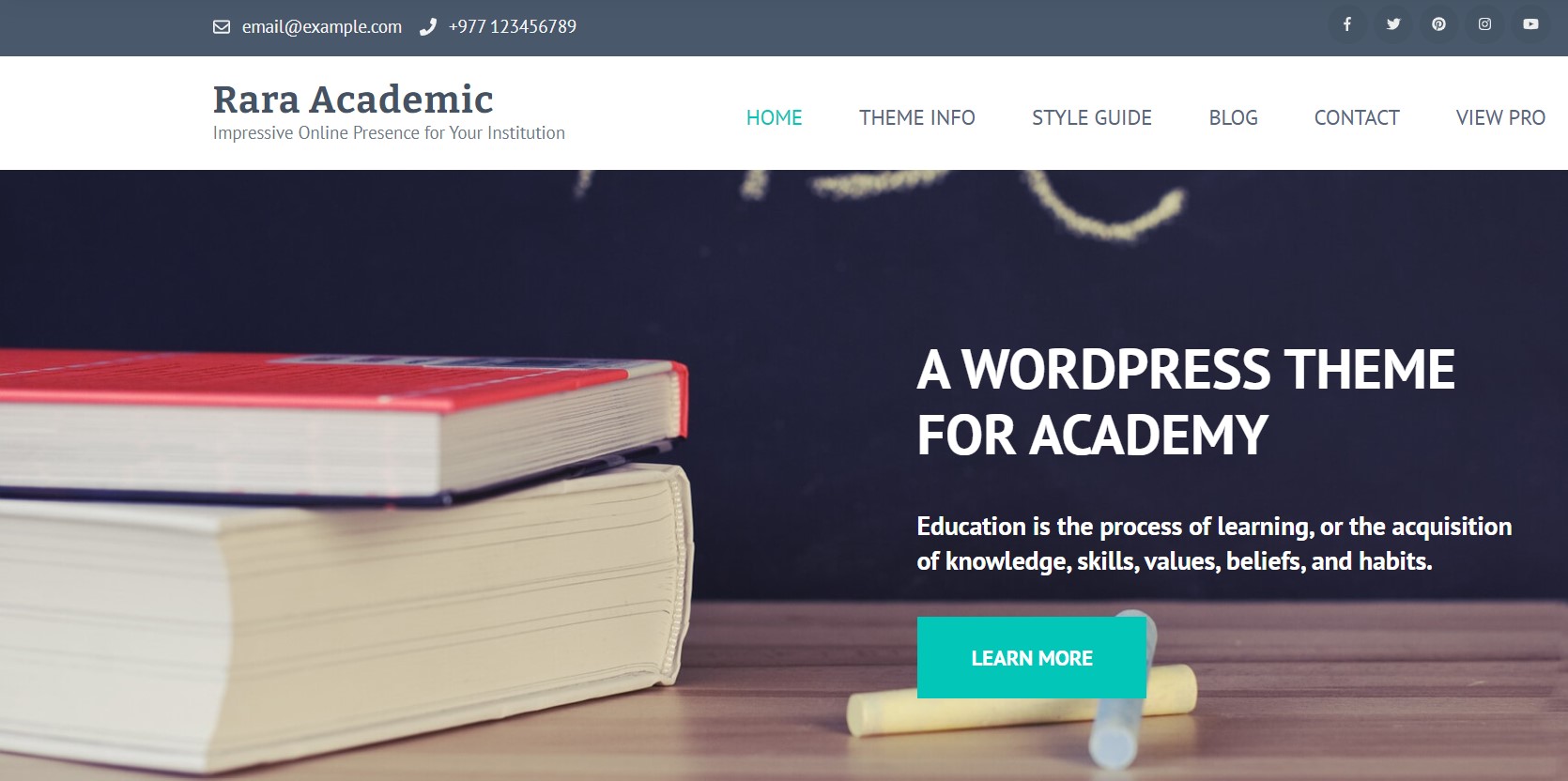 Rara Academic WordPress-Theme für Bildungswebsites