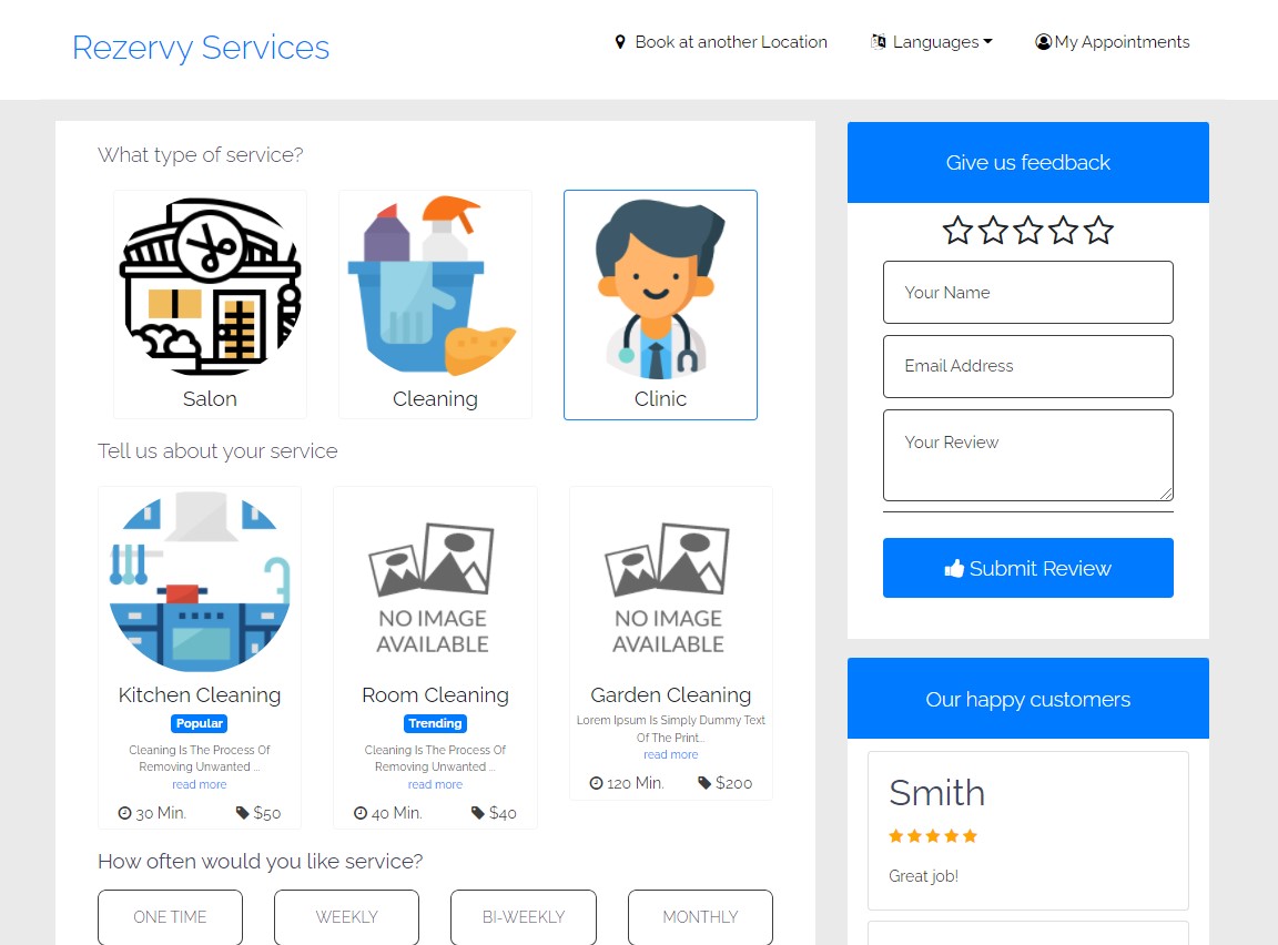 Rezervy booking plugin