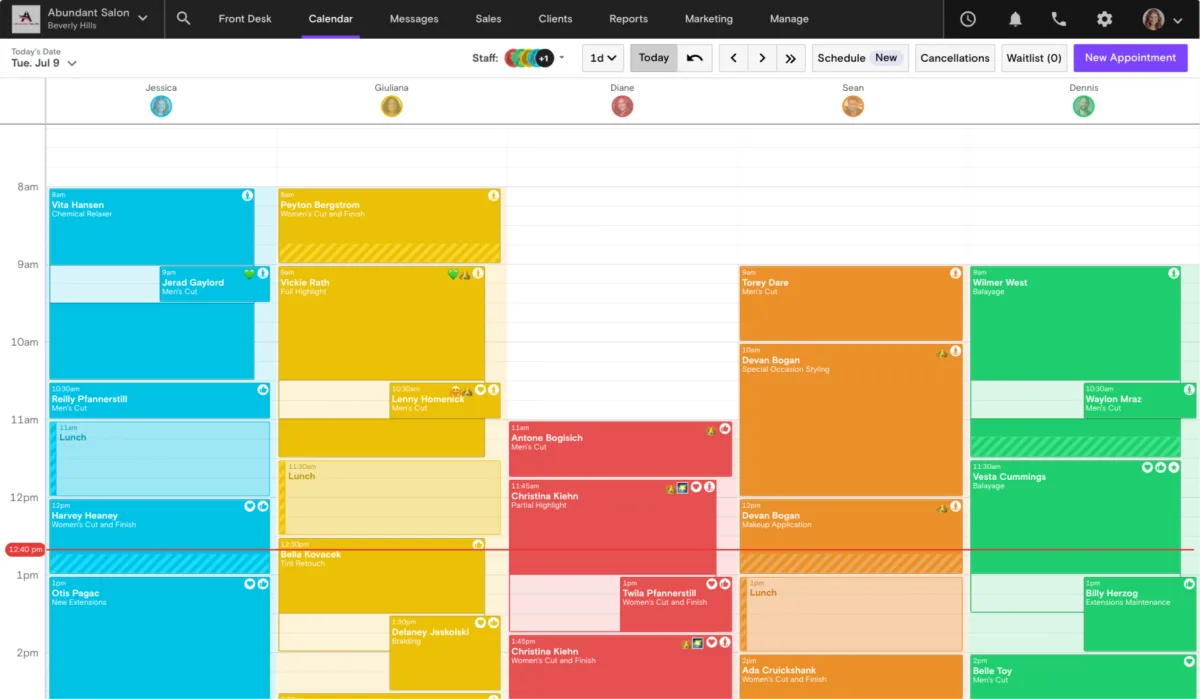 Boulevard salon and spa client experience platform dashboard