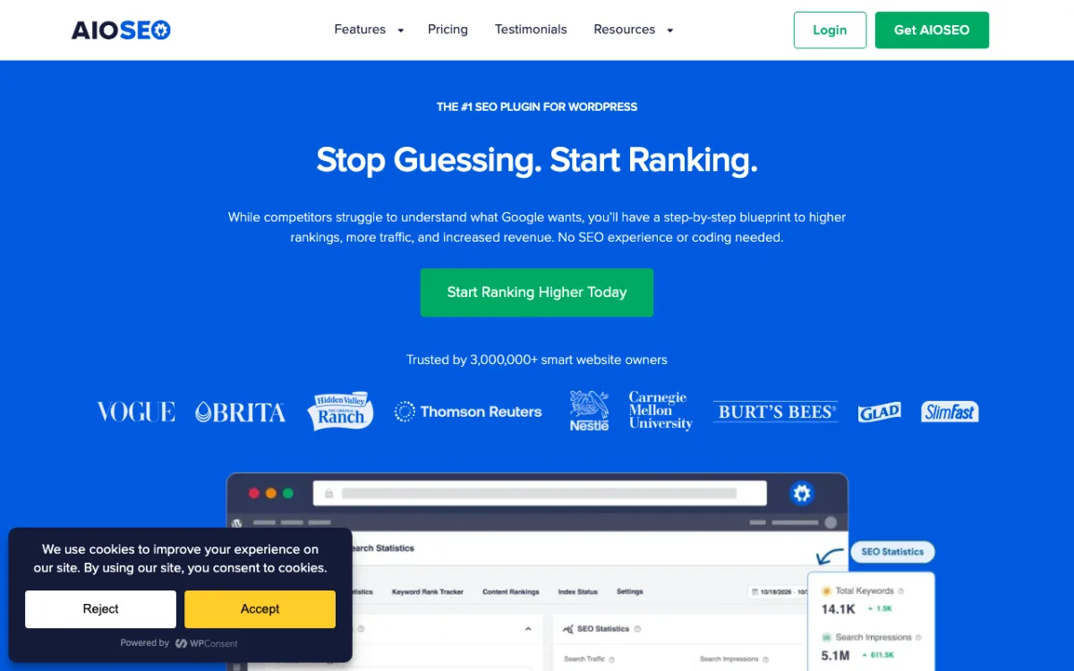 All in One SEO (AIOSEO) plugin homepage