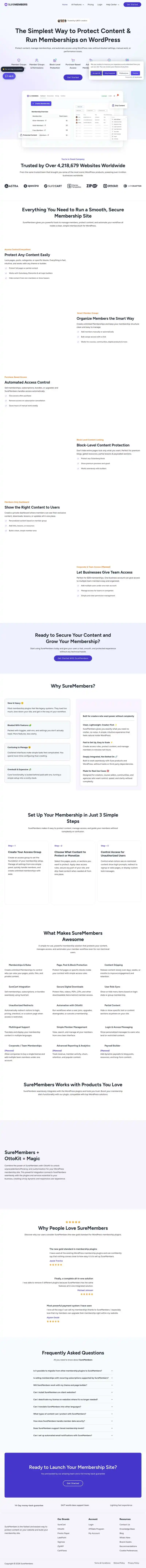 SureMembers access group configuration screen in the WordPress admin