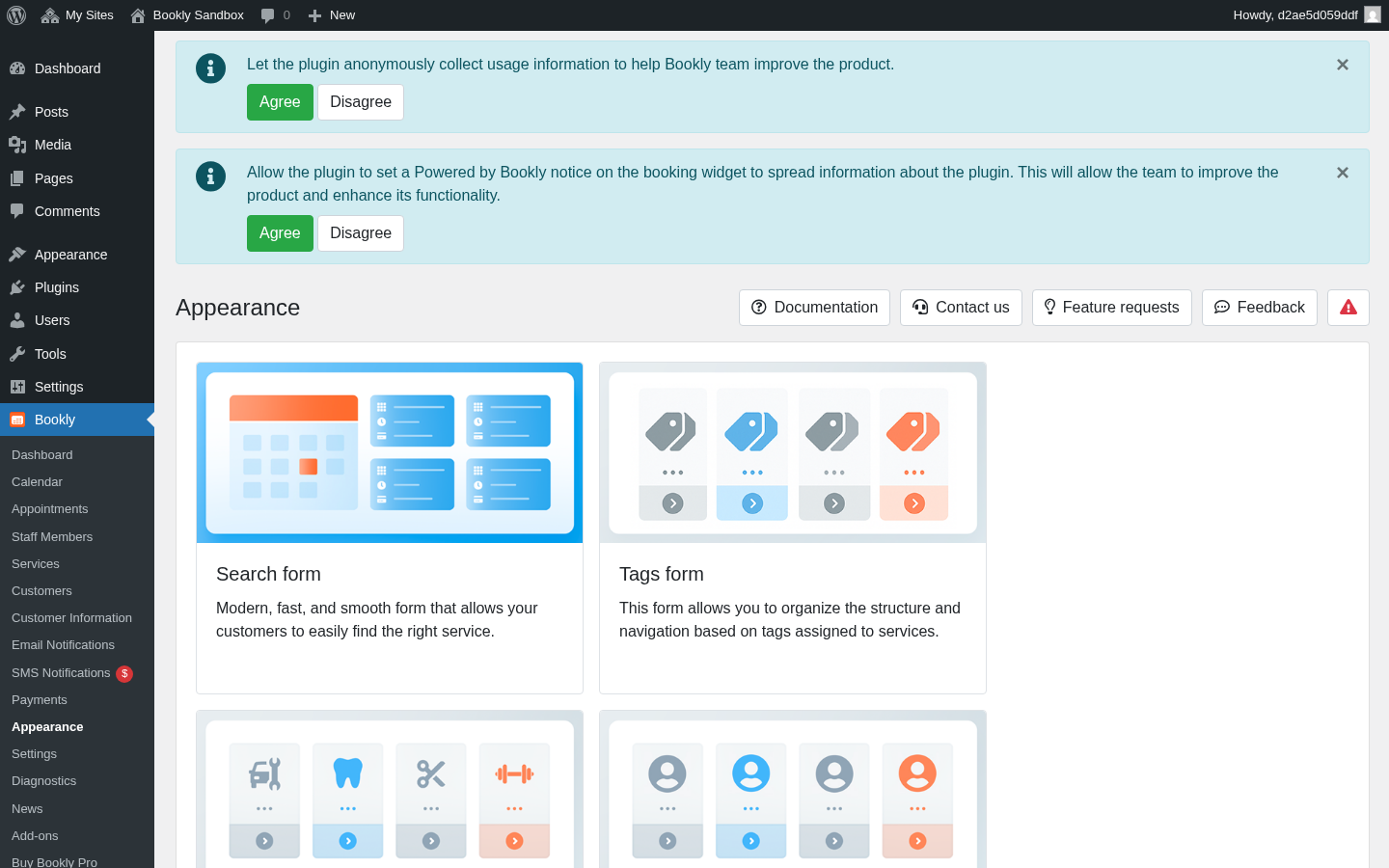 Bookly Pro Appearance customizer with live preview