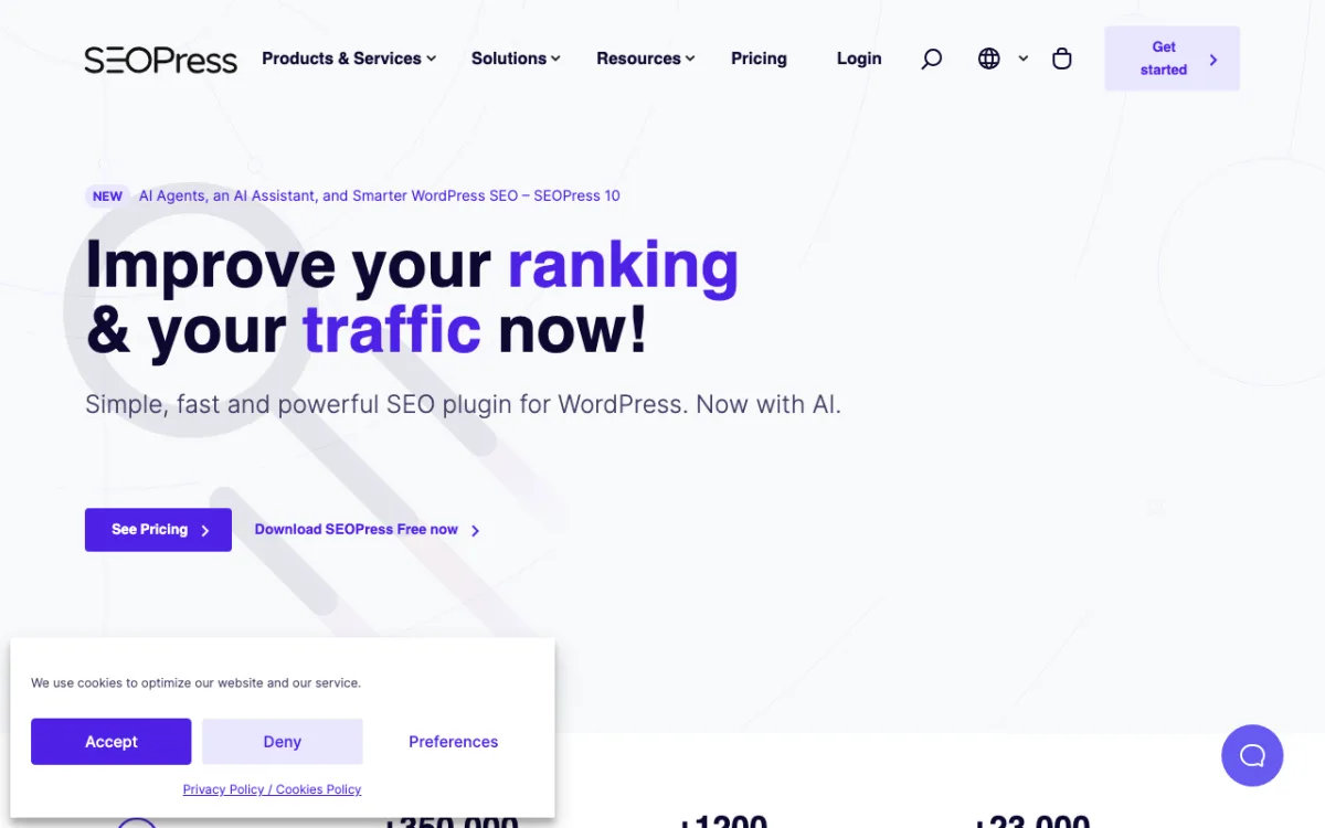 SEOPress WordPress SEO plugin homepage