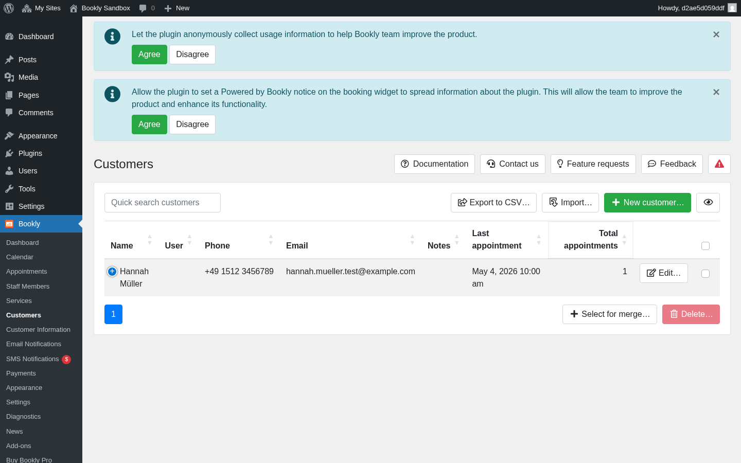 Bookly Pro Customers list with auto-created records