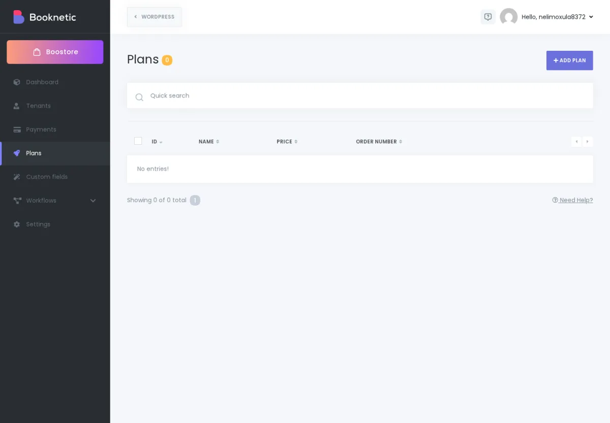 Booknetic SaaS Plans list — channels are gated per plan via Capabilities + Limits tabs