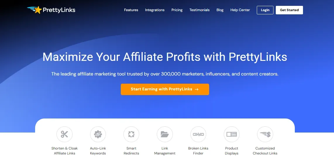 Pretty Links WordPress plugin homepage