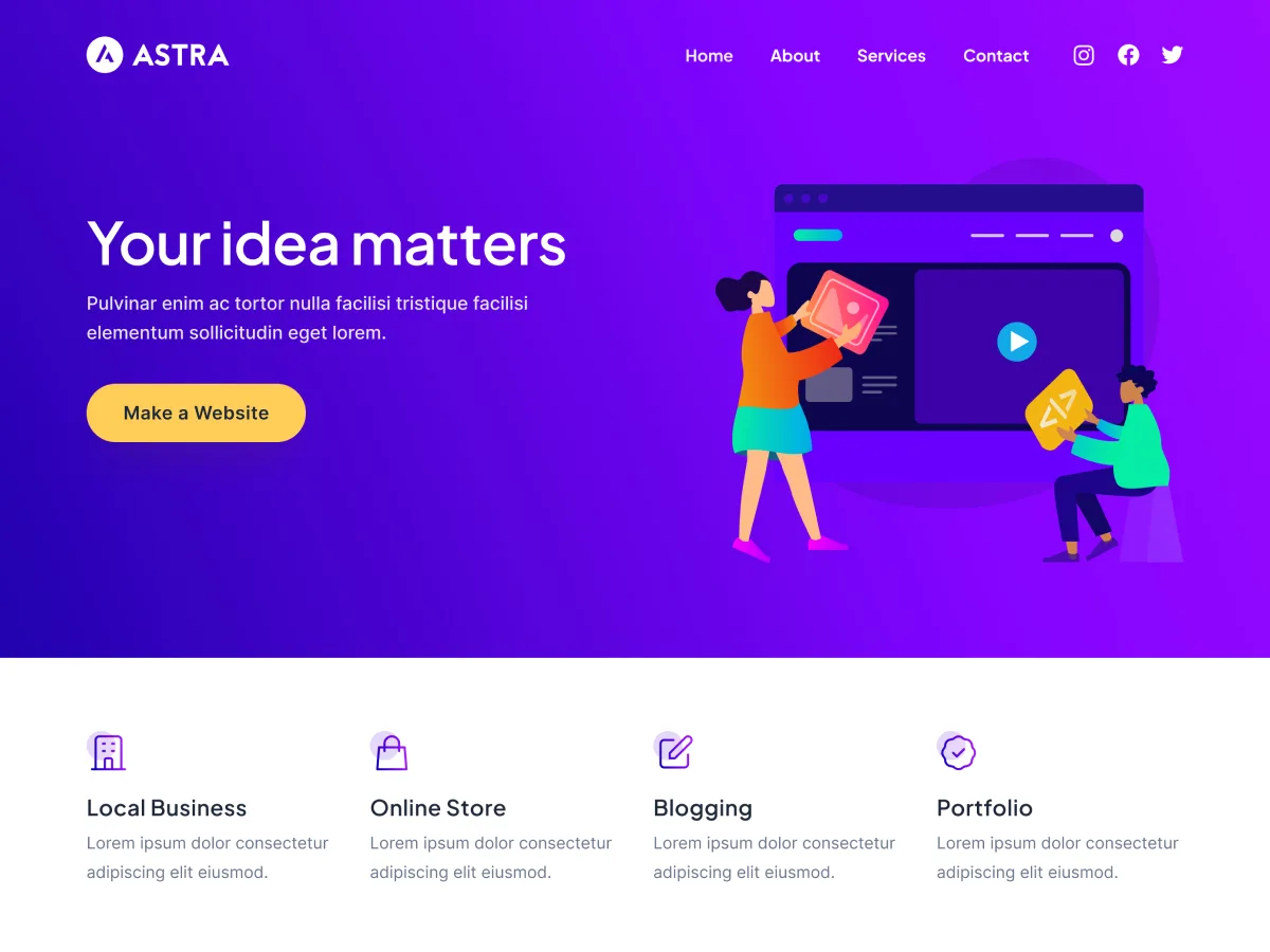 Astra WordPress theme preview