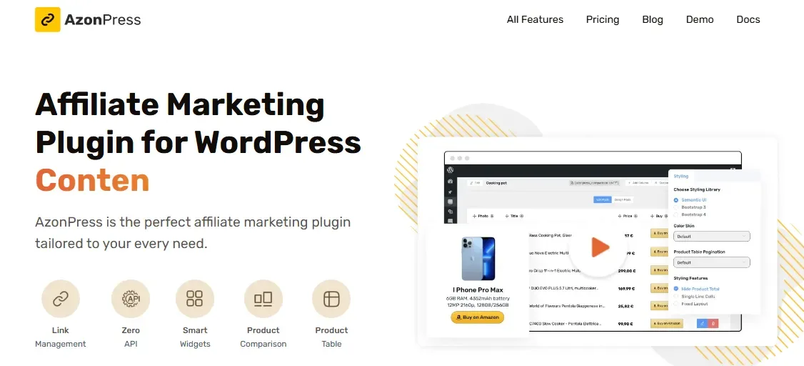 AzonPress WordPress plugin homepage